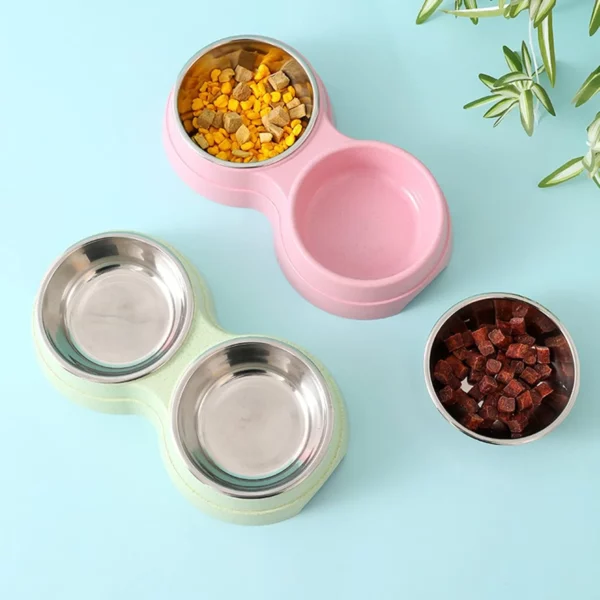 Gamelle Chien Double en acier inoxydable pour animaux