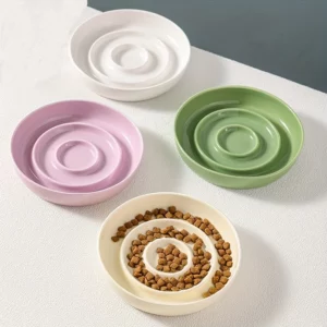 gamelle anti glouton ronde pour chien et chat