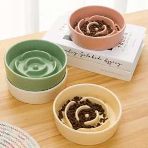 gamelle anti glouton rose pour chien et chat