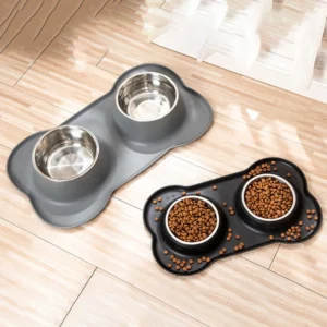Gamelle double antidérapante pour chiens et chats