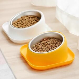 Gamelle inox ergonomique pour animaux, facile à nettoyer