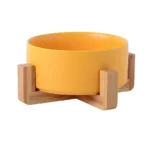 gamelle céramique support bambou jaune