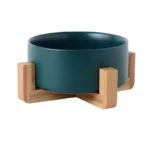 gamelle céramique support bambou vert
