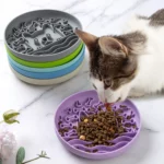 gamelle anti glouton silicone animal pour croquettes eau pâtée