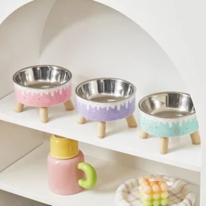 gamelle surélevée crème glacée pour animaux