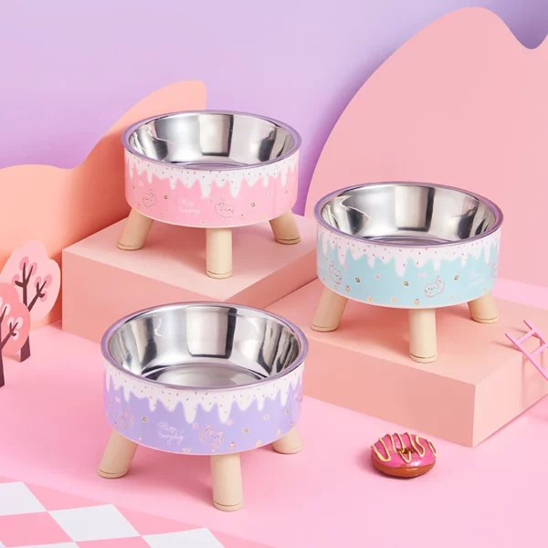 gamelle surélevée crème glacée pour chiot et chaton
