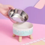 gamelle surélevée crème glacée pour animal