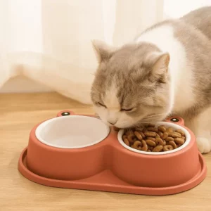 gamelle double grenouille pour chiot et chaton