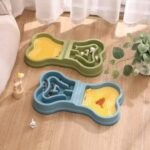 gamelle anti glouton double os pour chiens et chats