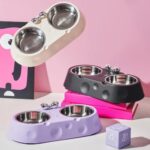 gamelle double design lunaire pour chiens et chats