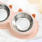 gamelle double inox chat pour chiens et chats