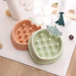 gamelle anti glouton fraise pour chiot et chaton