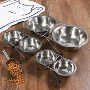gamelle double surélevée inox pour animaux