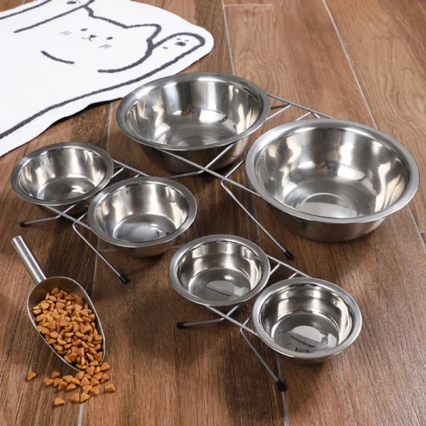 gamelle double surélevée inox pour animaux