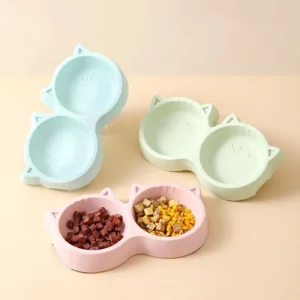 gamelle double oreille de chat pour animaux