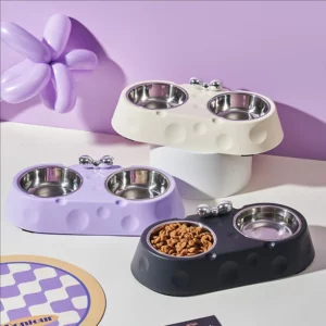 gamelle double design lunaire pour chien et chat