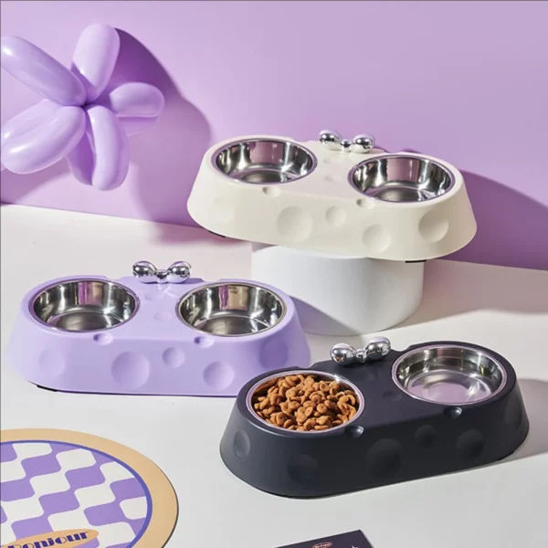 gamelle double design lunaire pour chien et chat