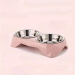gamelle double antidérapante inox pour chiens et chats