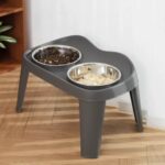 gamelle double inox surélevée pour chien et chat