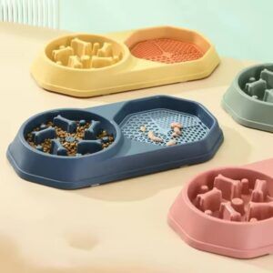 Gamelle Anti-Glouton Chien Double pour animaux