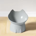 gamelle chat surélevée plastique gris