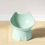 gamelle chat surélevée plastique vert