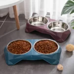 gamelle double antidérapante inox pour animal