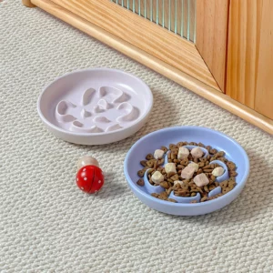 gamelle anti glouton céramique trèfle pour chien et chat