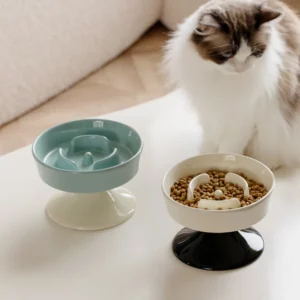gamelle anti-glouton céramique surélevée pour animaux