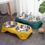 gamelle double antidérapante inox pour animaux