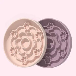 gamelle anti glouton silicone fleurs pour chien et chat