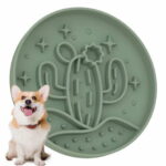 gamelle anti glouton chien cactus kaki