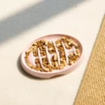 Design de gamelle anti-glouton pour chat, motif poisson coloré pour un repas amusant.