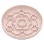 gamelle anti glouton silicone fleurs rose