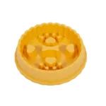 gamelle anti-glouton chien cœur jaune