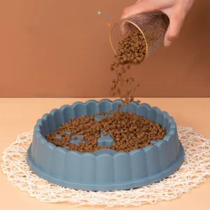 gamelle anti-glouton chien cœur pour chiens et chats