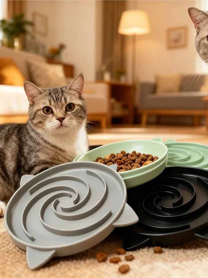 gamelle anti-glouton chat spirale pour animaux
