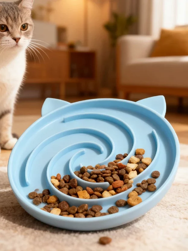 gamelle anti-glouton chat spirale pour chien et chat