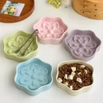 gamelle anti glouton chien fleurs pour chiot et chaton